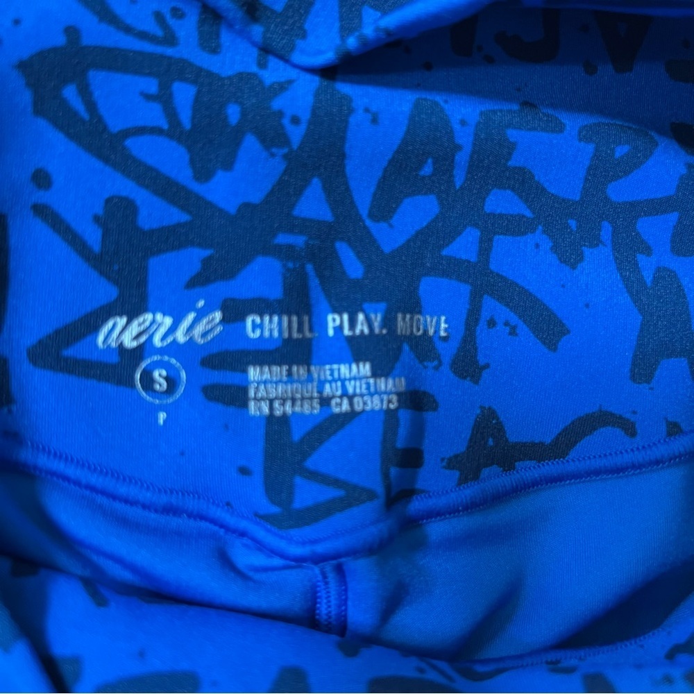 Aerie Womens Active Chill Play Move High Waisted Blue Stretch Leggings Pants S/P - Picture 8 of 12